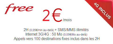 Free Forfait 2&euro;