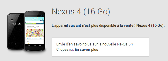 Nexus 4 non-renouvel&eacute;
