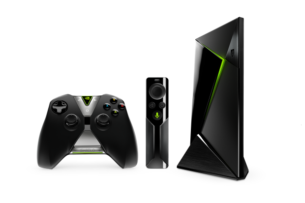 NVidia Shield avec sa manette et sa t&eacute;l&eacute;commande