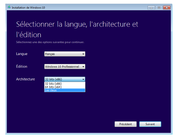 Windows 10 - Outil de cr&eacute;ation de cl&eacute; USB bootable